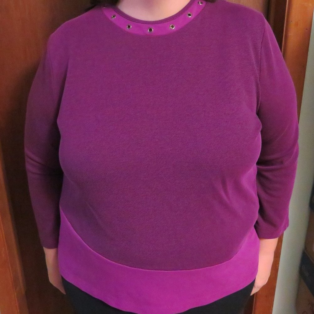 SILVERS ADAPTIVE SHIRT BLOUSE Purple 2x